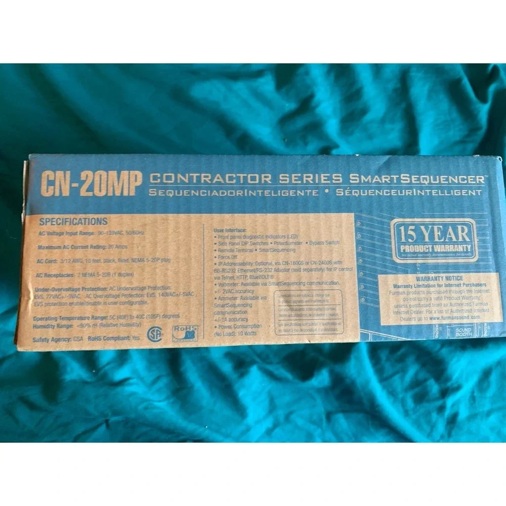 Furman CN-20MP Contractor Series Smart Sequencer Power Conditioner NIB